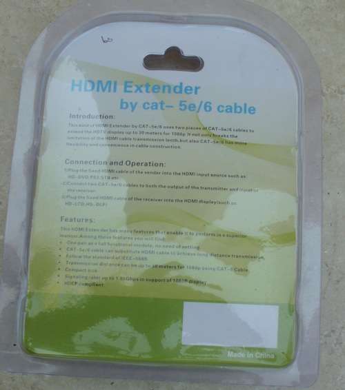 HDMI Extender-  Double Cat 5 - up to 30m[min order 5 units]