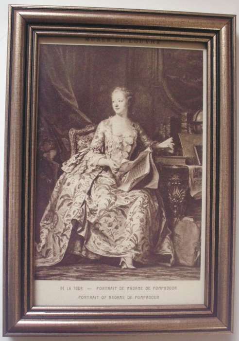 Postcard - Madame Pompadour - Unused - Framed - Vintage