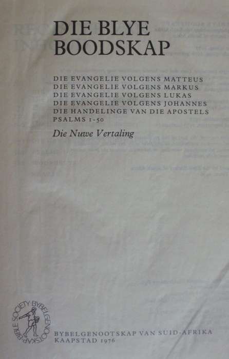 Bible - Die Blye Boodskap - Pocket 1976 - B