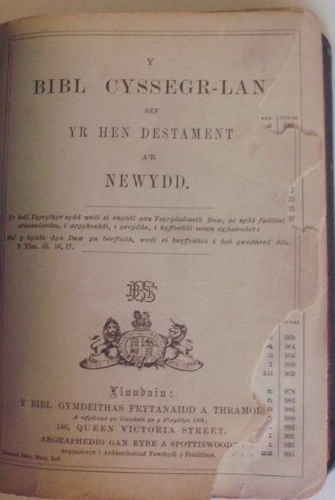 Bible - The Holy Bible - 1804 - Welsh - Rare