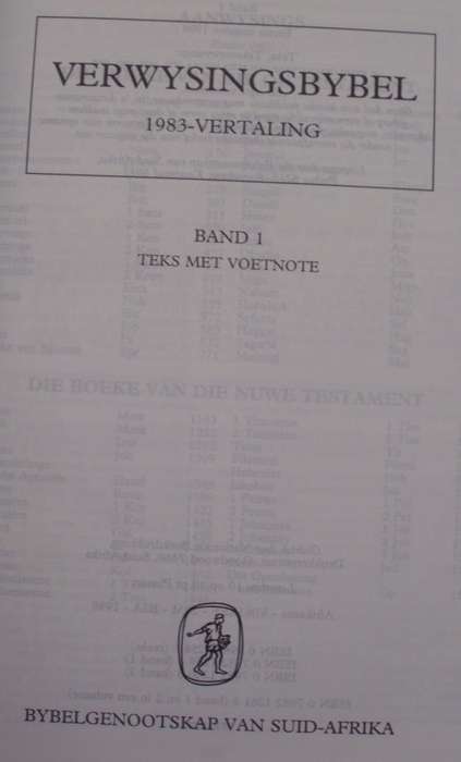 Bible - Die Bybel Met Verwysings - 1983 -  B - Twin Set Boxed