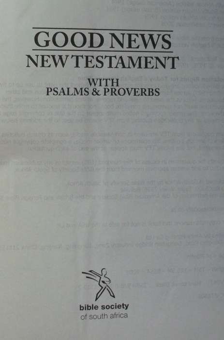 Bible - Good News - NT - With Psalms And Proverbs - Pocket