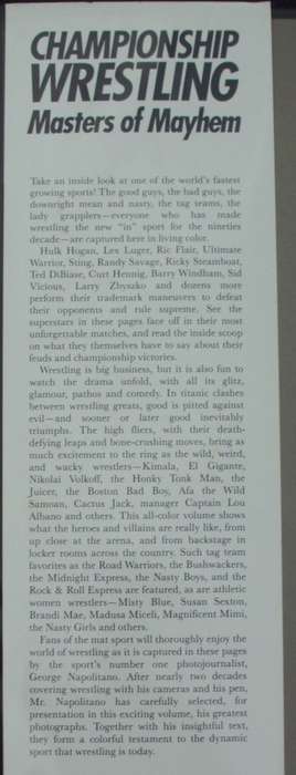 Book - Championship Wrestling - Masters Of Mayhem - 1991