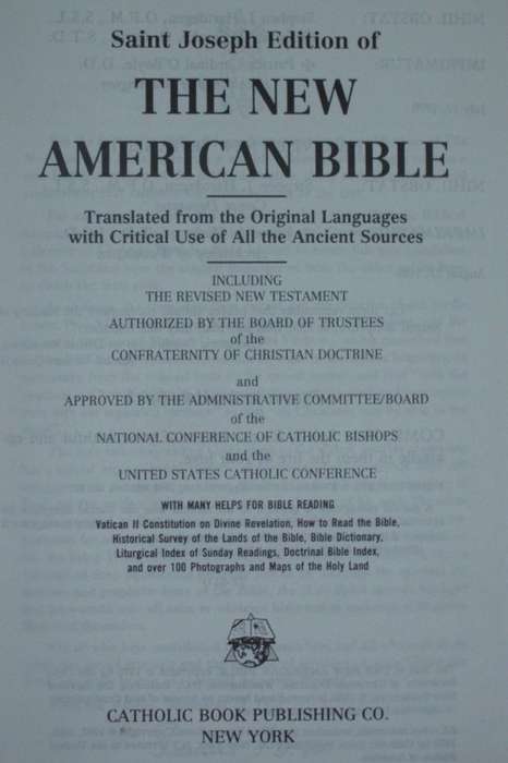 Bible - The New American Bible - St Josephs Edition - 1987 - Catholic