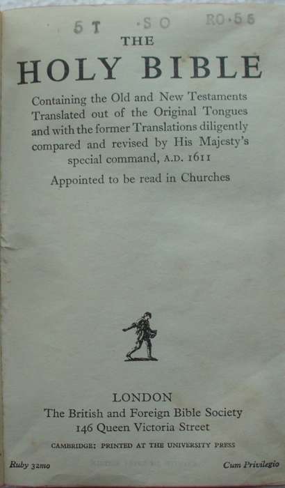 Bible - The Holy Bible - Pocket - Undated - BFBS