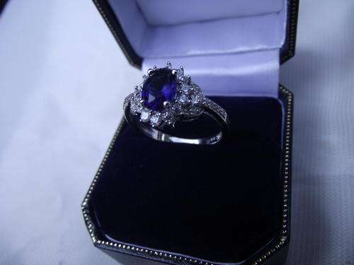 S/SAPHIRE 925 STERLING SILVER RING SIZE 1 X P1/2 .