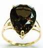 **STUNNING** NICE 9CT YELLOW GOLD 5CT NATURAL SMOKEY TOPAZ RING N