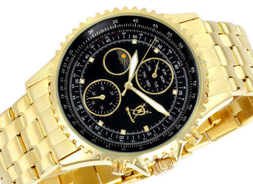 BRILLIANT KONIGSWERK GOLD ARGOS - BLACK & 8 DIAMOND DIAL- GREAT CHRISTMAS GIFT !!!