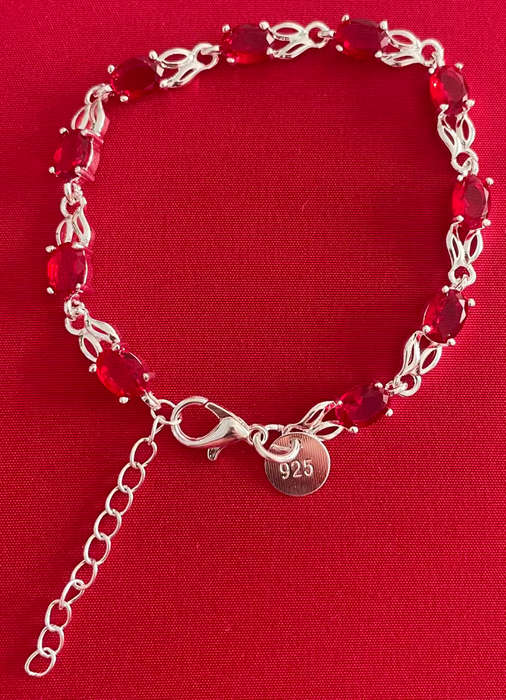 BRAND NEW -Stunning Sterling Silver Ruby Bracelet