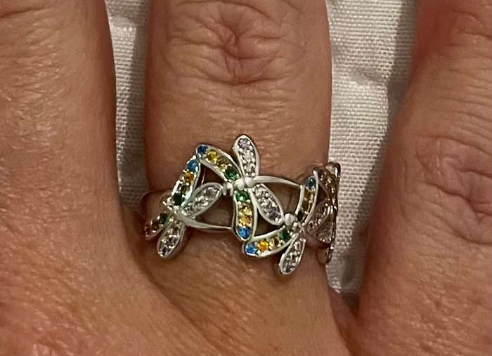 BRAND NEW - Stunning Sterling Silver Dragonfly Zirconia Ring