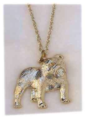 Dog Pendant - Gold plated English Bulldog