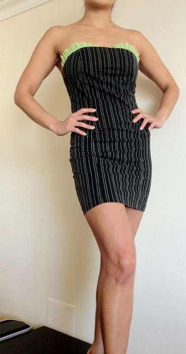 Pinstripe Babydoll Pencil Dress