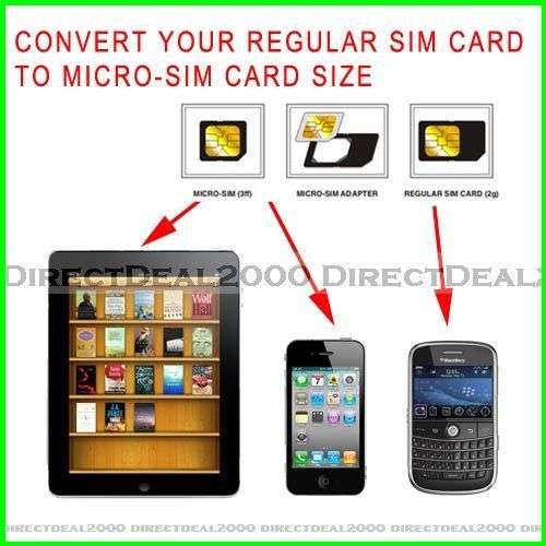 Micro SIM Card Adapter For Apple iPhone 4G iPad