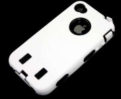Super Tough Shock Proof White Impact Case for iPhone 4 (Ultimate 3 Layers of Protection!)