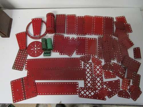 **Meccano Parts**..As per Photos.....Red/Green Parts plus Gears/Pulleys etc..Played Condition.