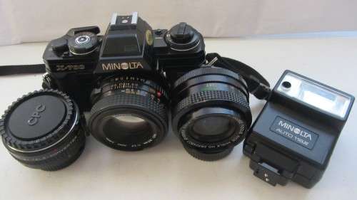 Minolta X-700-MPS-Minolta MD 50mm f1.7 Lens(clean) Plus Vivtar 28mm f 2.8 Wide Angle Lens+Converter.