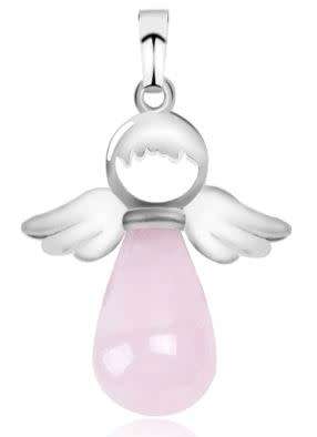 Rose Quartz Angel Pendant