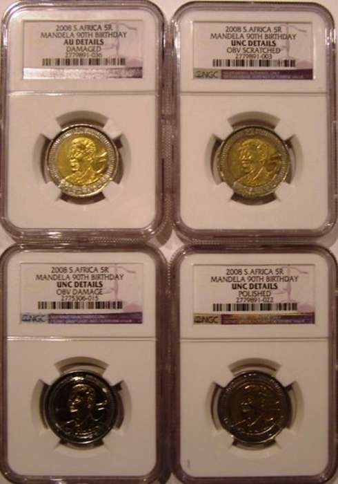 4 x odd grades from ngc MANDELA COINS //NGC//