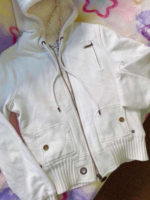 Forever New White Plush Jacket for Women SIZE8