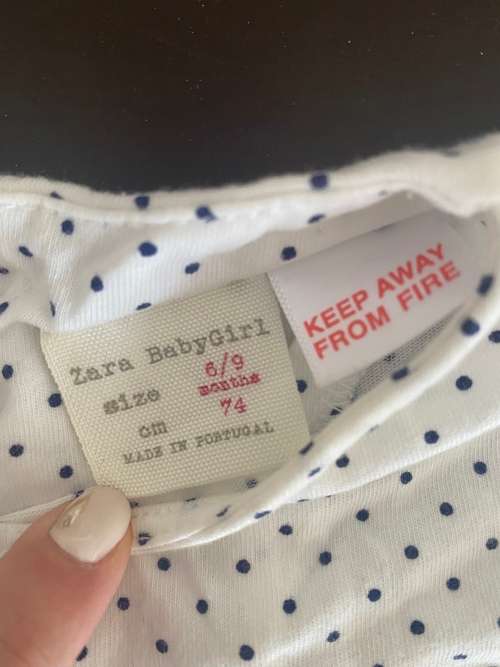 ZARA Baby Girls White Designed T-shirts 6-12M