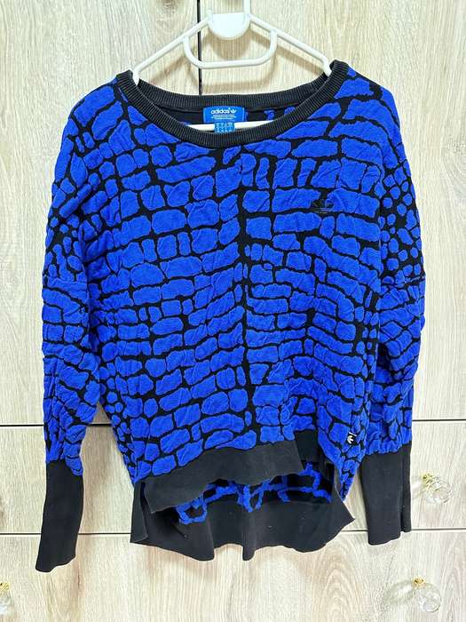 ORIGINAL ADIDAS Knitwear Blue & Black Top for lady Size S