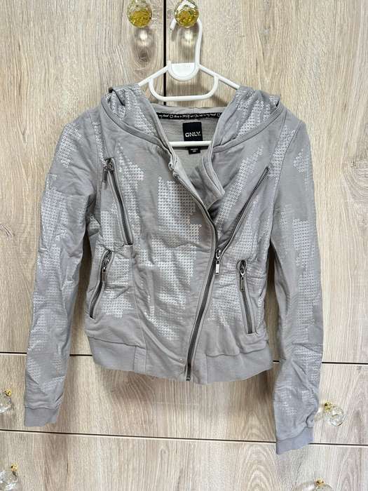 ONLY BRAND SATIN GREY COTTON JACKETS SIZE S