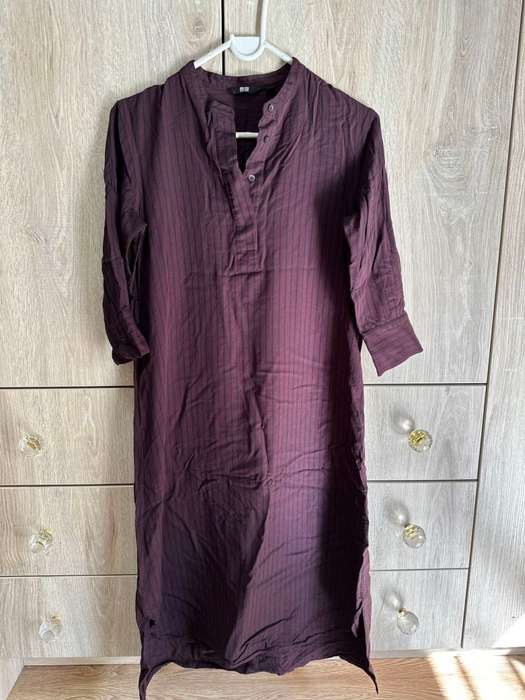 UNIQLO RED AND BLUE STRIP LONG DRESSING FOR WOMEN SIZE S