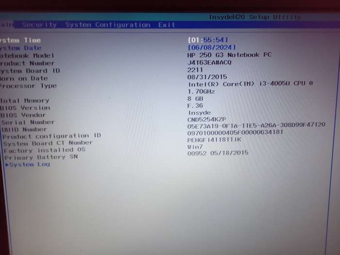 HP G250 G3, Core i3, 8GIG RAM,500GIG HDD Laptop