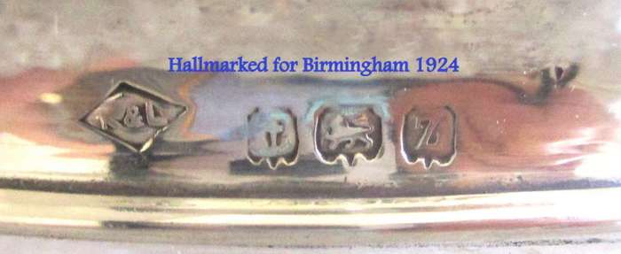 A HALLMARKED SILVER TOPPED DRESSING TABLE BOWL-1924-GLASS BOWL PERFECT-READ