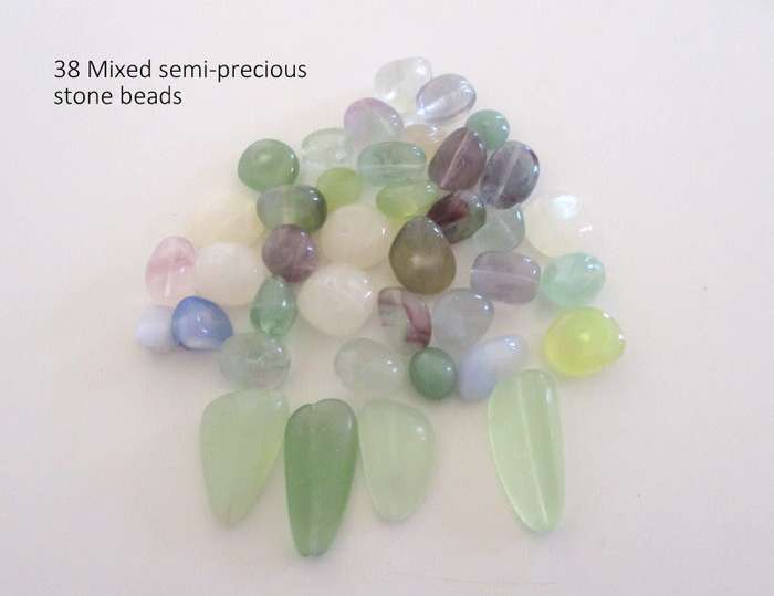38 MIXED SEMI-PRECIOUS STONE BEADS