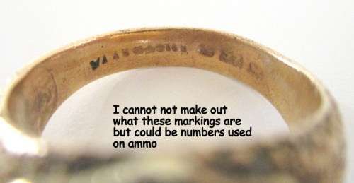 A TRENCH ART RING WW1 ?? BOER WAR ??  WITH A BATAVIAN TYPE SHIP ENGRAVING