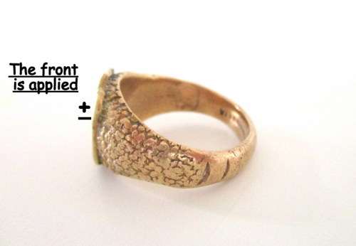 A TRENCH ART RING WW1 ?? BOER WAR ??  WITH A BATAVIAN TYPE SHIP ENGRAVING