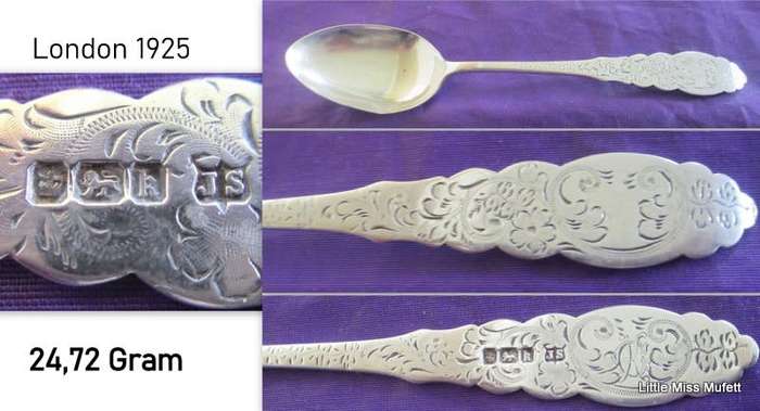 2 HALLMARKED SILVER SPOONS--1821 and 1925---Read description