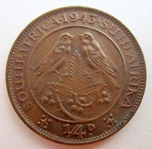 A 1943 SOUTH AFRICAN FARTHING---SA 6