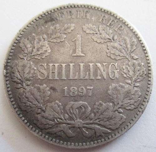 AN 1897 KRUGER ZAR 1 SHILLING