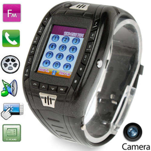 Watch Mobile Phone with Button & Camera,Bluetooth FM Touch Screen.  Available Locally.
