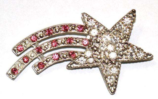 GORGEOUS SHOOTING STAR BROOCH - DIAMANTE RHINESTONES