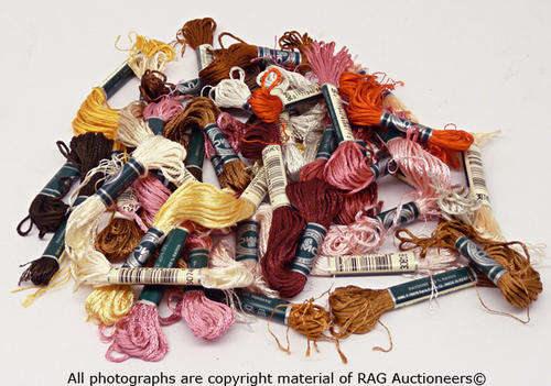 DMC Rayon Floss Skeins in Shades of Brown, Pink, Orange and Yellow X 22