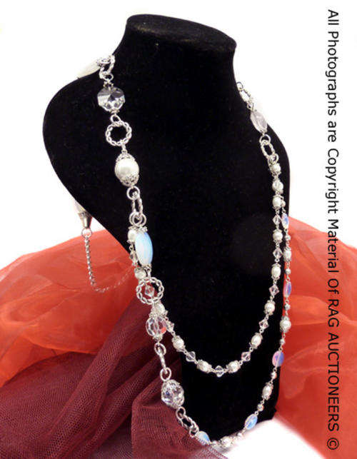 **R1010** GENUINE SWAROVSKI Crystal Tier Necklace (MIDNIGHT COLLECTION)