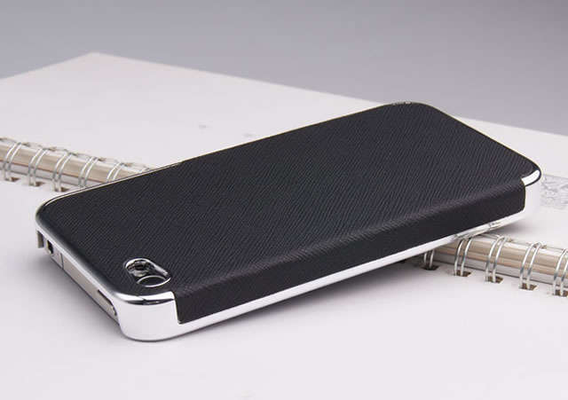 Chromed Hard Case with Leather Surface (Compatible with iPhone 4/4s) **In Many Colours**