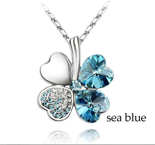 Swarovski Elements Four Leaf Clover Necklace ***Great Colours***