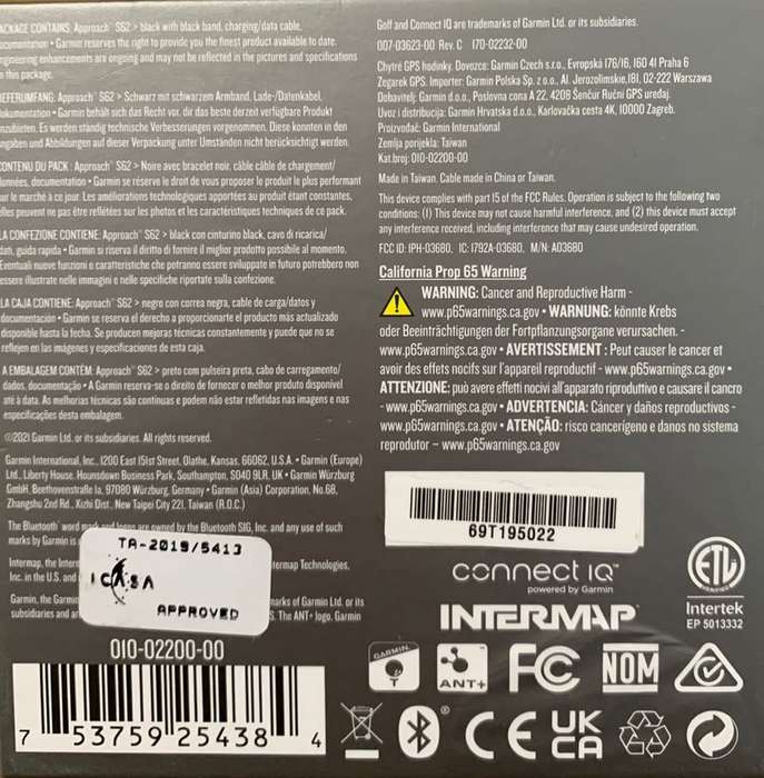 Garmin Premium GPS Golf watch: Approach S62: Almost brand new: Only used on 3 occasions