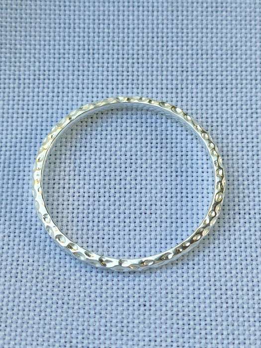 Sterling silver plain ring - size: US 7- 925 stamped
