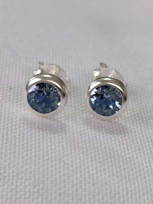 Austrian crystal sterling silver earrings -:925 stamp