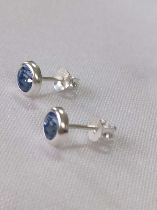 Austrian crystal sterling silver earrings -:925 stamp