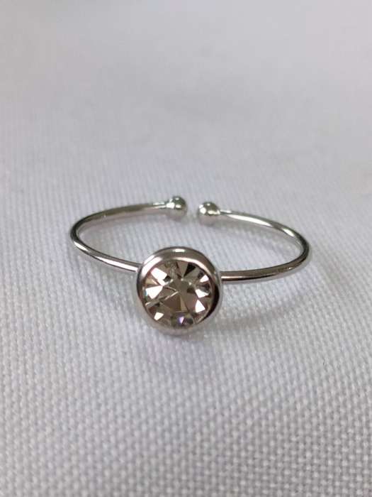 Austrian Crystal sterling silver ring - 925 stamp - adjustable size