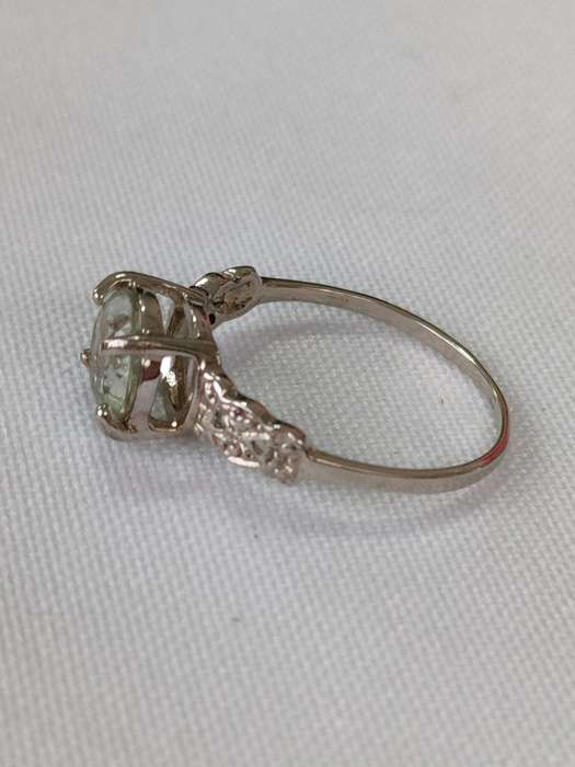 Citrine and diamond sterling silver ring - 925 stamp - size US 7