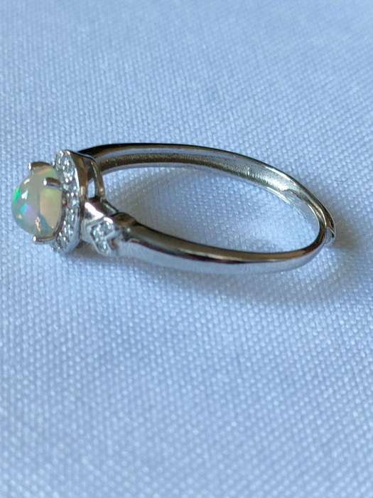 Moonstone and Topaz ring - naturally mined stones - size US 8 - 925 stamp
