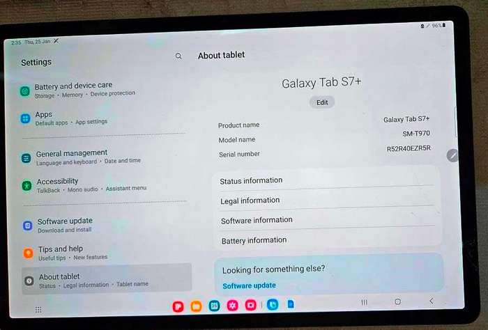 Samsung Galaxy Tab S7+ Plus SM-T970 128GB Wi-Fi 12.4 in - Mystic Grey