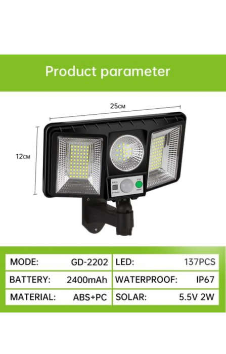 137 LED Solar Light - 137 LED Motion Sense Outdoor Light - Super Bright Outdoor Light 137 LED Solar